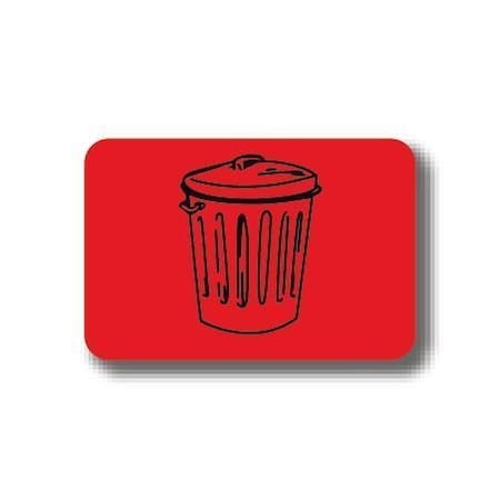 Ergomat 12in x 12in RECTANGLE SIGNS - Trash CanRed DSV-SIGN 144 #7042 -UEN